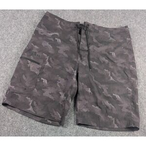Simms Solarflex Board Shorts Mens 38 Black Camo Scales All Over‎ Print Fishing
